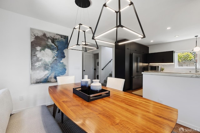 2464 Alida St, Oakland, CA 95602 - dining room with stairway and recessed lighting