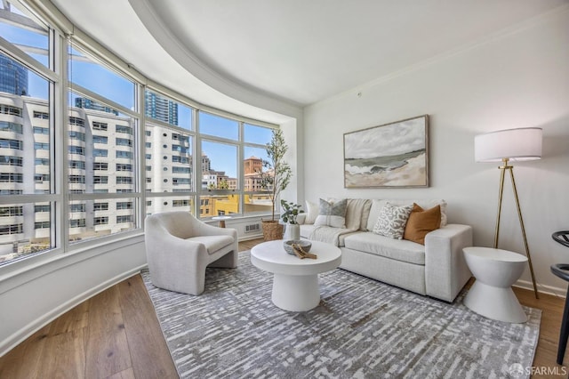 living room featuring hardwood / wood-style flooring