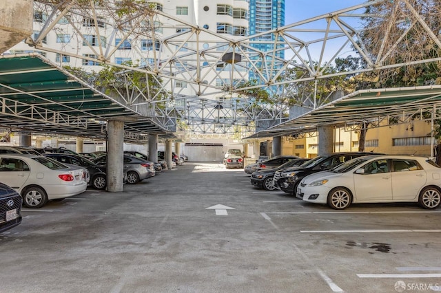 view of parking featuring a carport