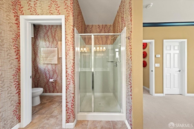 41008 Asilomar Ter, Fremont, CA 94538 - bathroom with a stall shower, toilet, and baseboards