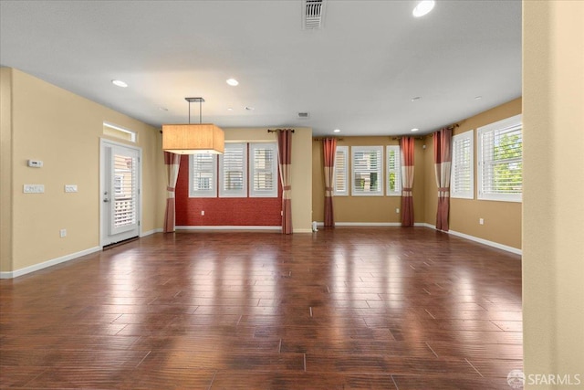 41008 Asilomar Ter, Fremont, CA 94538 - unfurnished living room with recessed lighting, dark wood finished floors, and baseboards