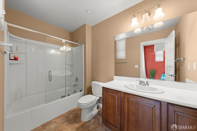 41008 Asilomar Ter, Fremont, CA 94538 - bathroom featuring vanity, toilet, and shower / bath combination with glass door