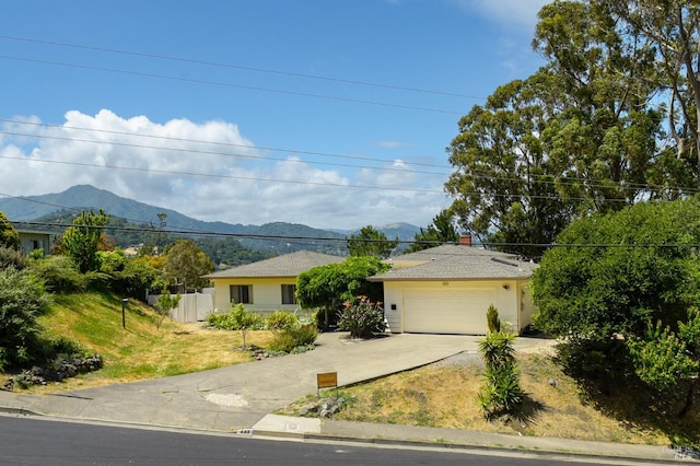233 Prince Royal Dr, Corte Madera, CA 94925 - single story home featuring driveway, a mountain view, and a garage