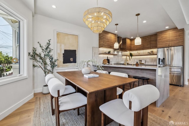 57 Niagara Ave, San Francisco, CA 94112 - dining space featuring light wood finished floors, recessed lighting, and a chandelier