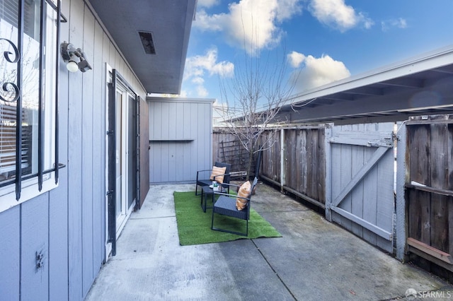 view of patio with a fenced backyard