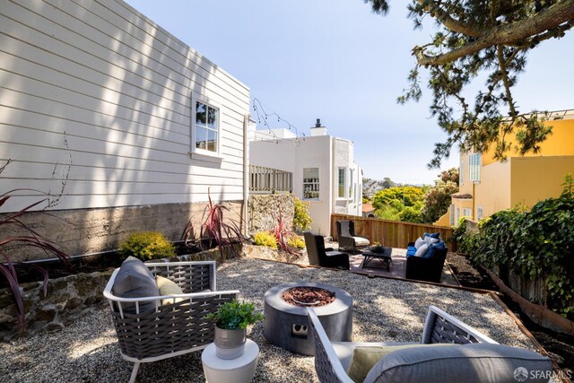 130 Cerritos Ave, San Francisco, CA 94127 - view of patio / terrace with an outdoor living space with a fire pit