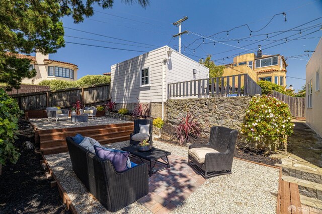130 Cerritos Ave, San Francisco, CA 94127 - view of patio with outdoor lounge area and a wooden deck