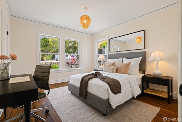 130 Cerritos Ave, San Francisco, CA 94127 - bedroom with dark wood-style floors, baseboards, and an office area