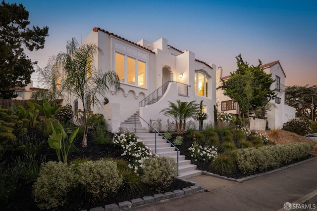 130 Cerritos Ave, San Francisco, CA 94127 - mediterranean / spanish-style home with stairway, stucco siding, and a tiled roof