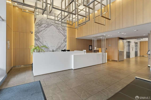 8 Buchanan St Unit 202, San Francisco, CA 94102 - reception area with a towering ceiling and wood walls