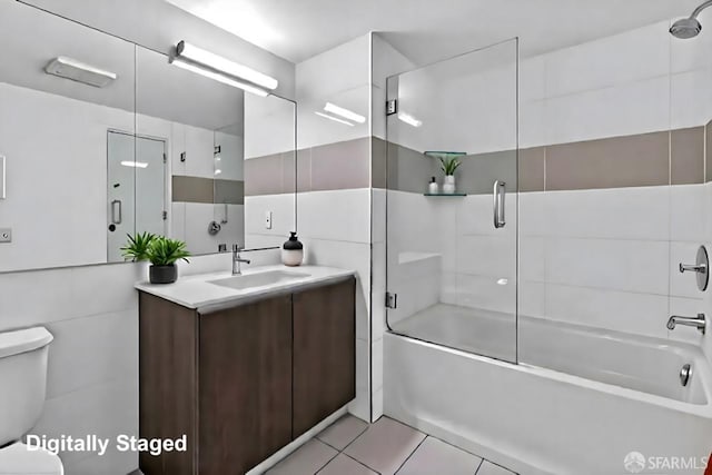 8 Buchanan St Unit 202, San Francisco, CA 94102 - full bathroom with toilet, vanity, shower / bath combination with glass door, and tile patterned floors