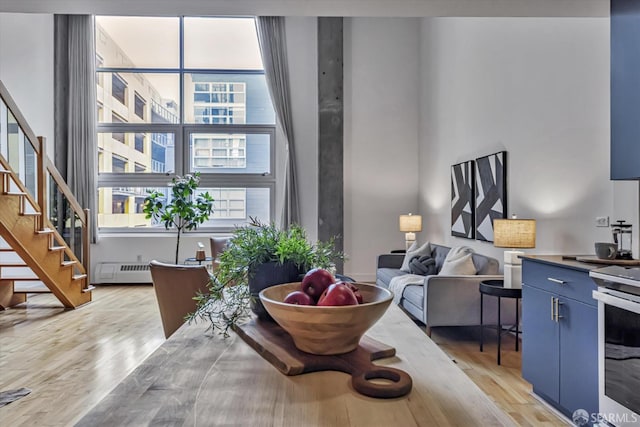 dining room with light hardwood / wood-style floors