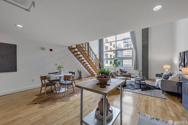 living room featuring hardwood / wood-style flooring