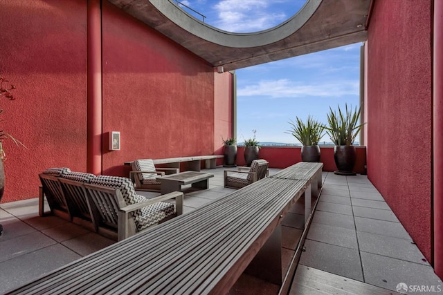 view of patio featuring an outdoor hangout area