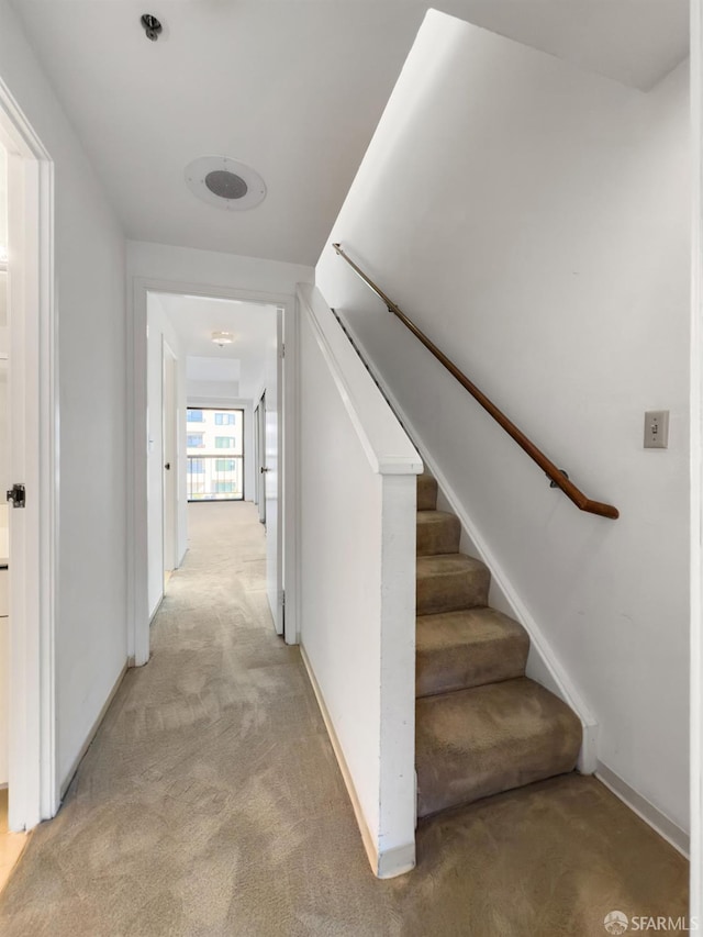 601 Van Ness Ave Unit 71, San Francisco, CA 94102 - hall with light colored carpet and stairway