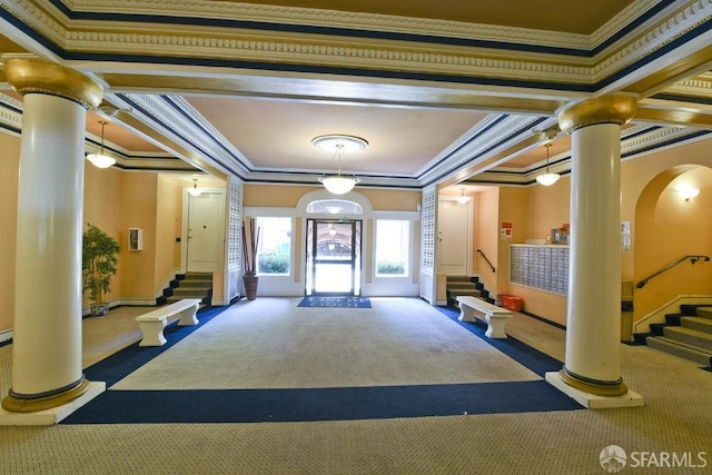 community lobby with stairs