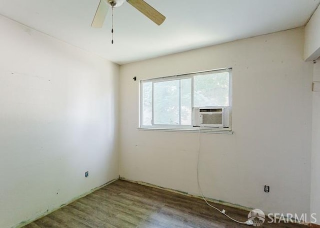 615 Wernmark Dr, Red Bluff, CA 96080 - unfurnished room with cooling unit, ceiling fan, and wood finished floors