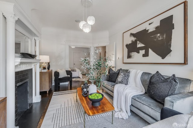438 Broderick St, San Francisco, CA 94117 - living area with wood finished floors and a fireplace