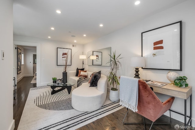 438 Broderick St, San Francisco, CA 94117 - living area featuring wood finished floors, recessed lighting, and baseboards