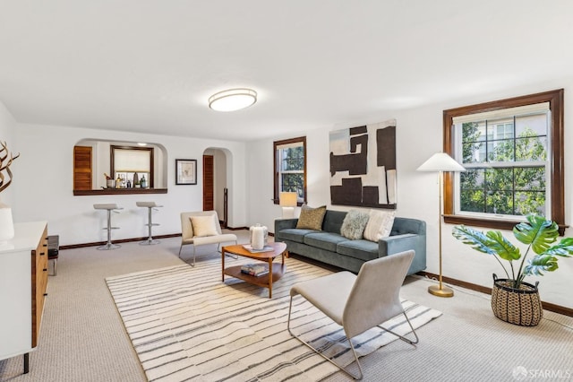 view of carpeted living room