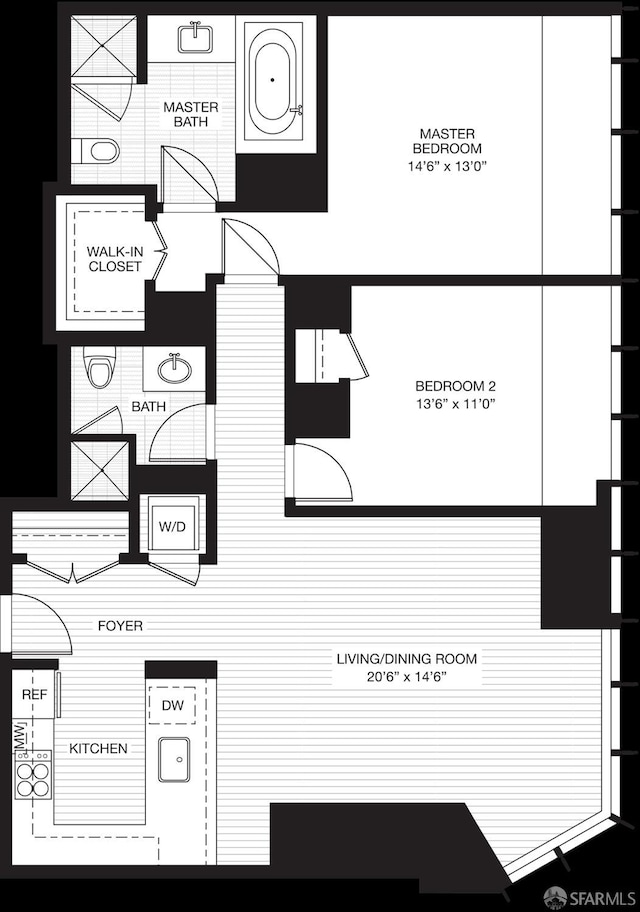 301 Mission St Unit 8E, San Francisco, CA 94105 - floor plan / room layout