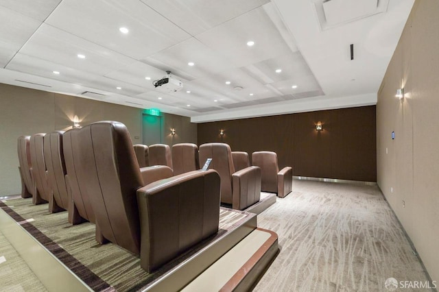 301 Mission St Unit 8E, San Francisco, CA 94105 - cinema room with carpet flooring and recessed lighting