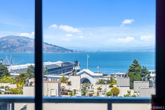 property view of water featuring a mountain view