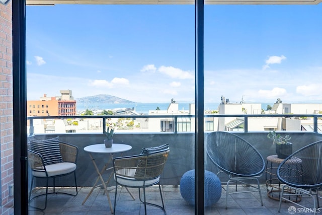 balcony with a mountain view