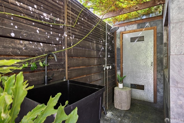 exterior space with a sink