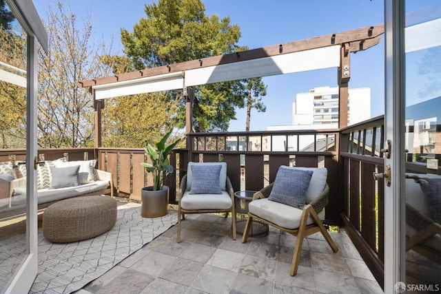 view of patio / terrace featuring a balcony