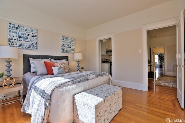 bedroom featuring light hardwood / wood-style floors