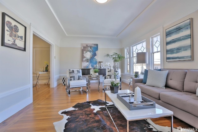 living room featuring wood-type flooring