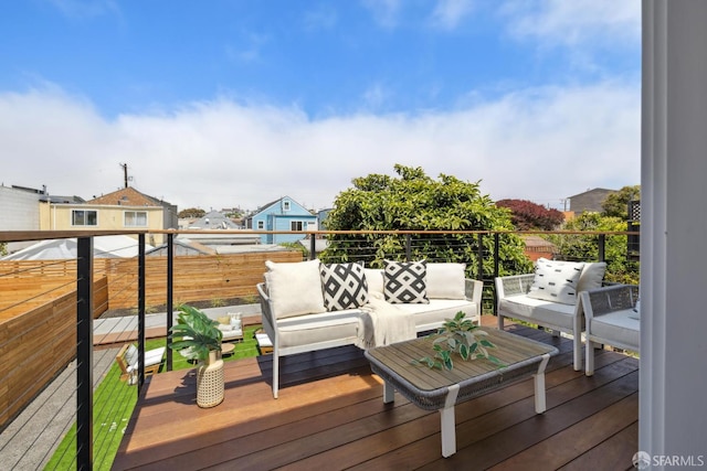 738 Athens St, San Francisco, CA 94112 - wooden terrace featuring outdoor lounge area