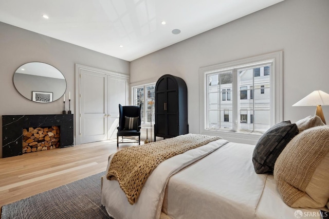 bedroom featuring hardwood / wood-style floors