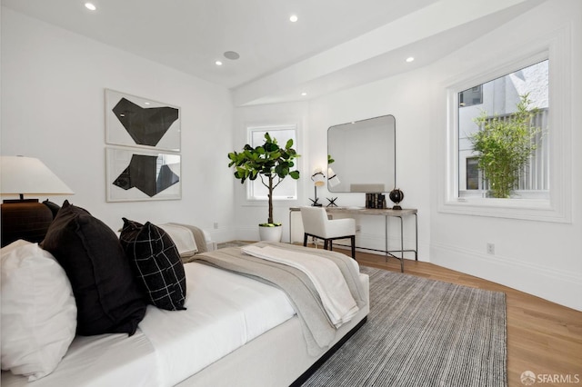 bedroom featuring wood-type flooring