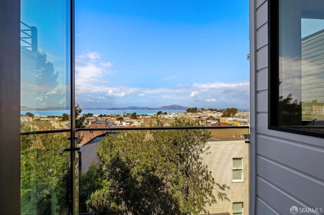 view of water feature with a mountain view