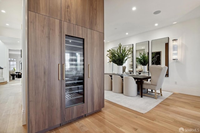 interior space with light hardwood / wood-style flooring