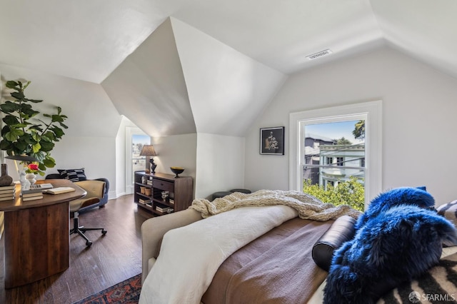 318 Caselli Ave, San Francisco, CA 94114 - bedroom featuring wood finished floors and lofted ceiling