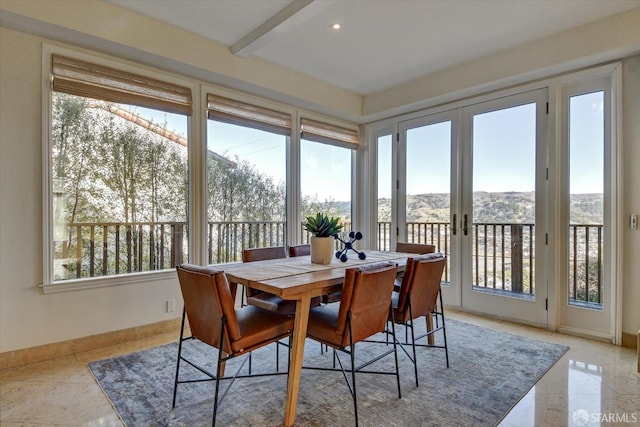 sunroom with french doors