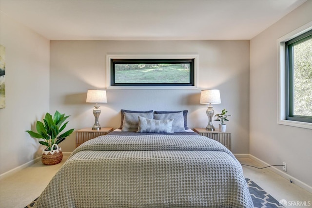 bedroom with carpet