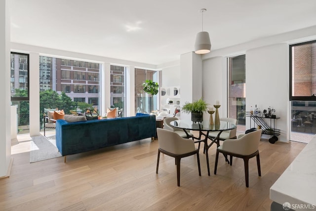 dining room featuring light hardwood / wood-style floors