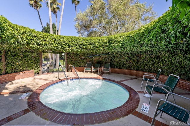 view of pool featuring a patio area