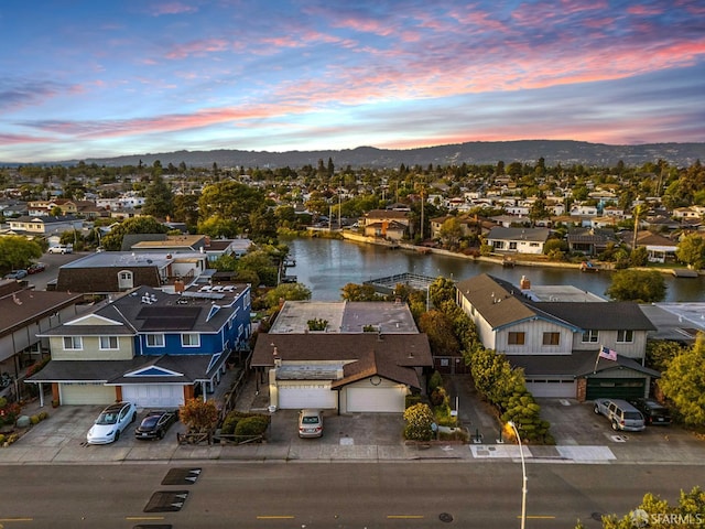2811 Bayview Dr, Alameda, CA 94501 - aerial view at dusk of a water and mountain view and a residential view