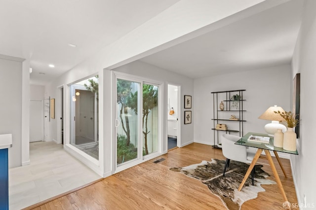 2811 Bayview Dr, Alameda, CA 94501 - office featuring light wood finished floors and baseboards