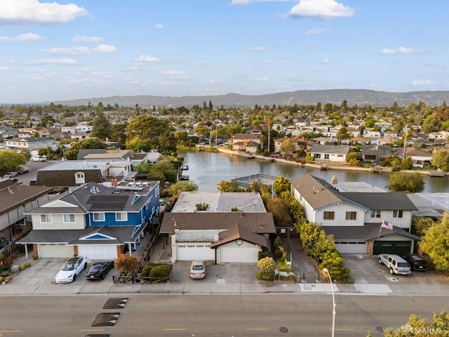 2811 Bayview Dr, Alameda, CA 94501 - aerial perspective of suburban area featuring a water and mountain view