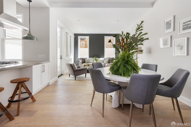 dining room featuring light hardwood / wood-style flooring