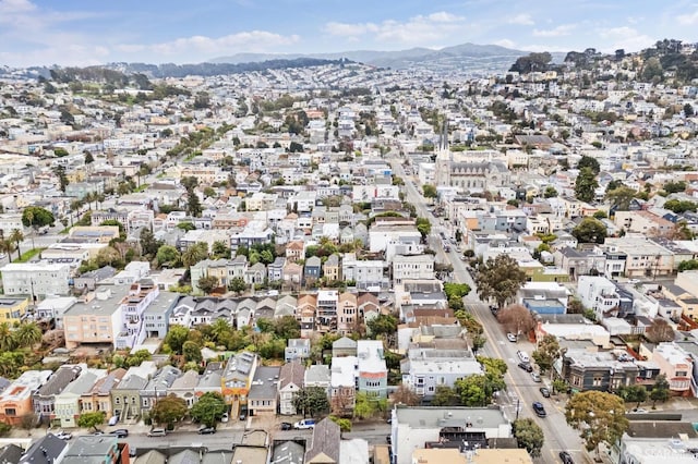 aerial view featuring a mountain view