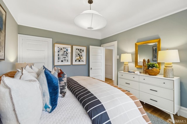 bedroom featuring wood-type flooring