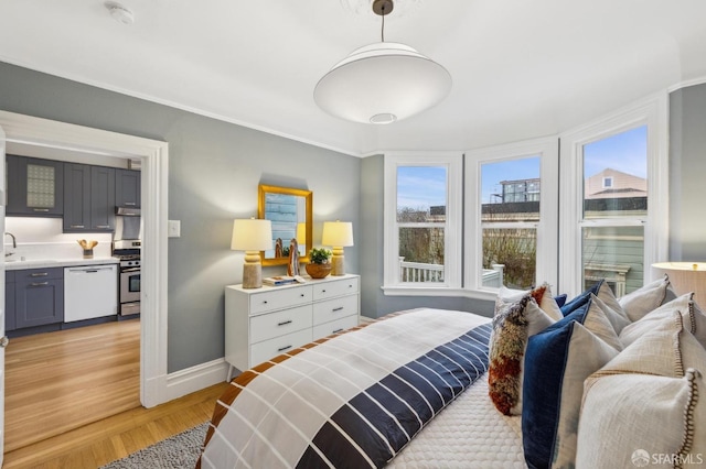 bedroom featuring light hardwood / wood-style floors