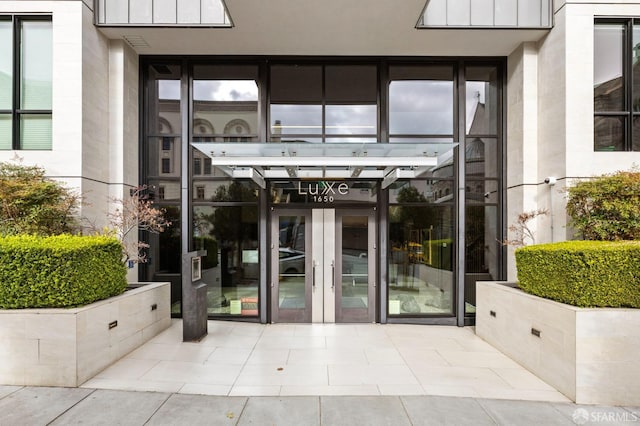 doorway to property with french doors